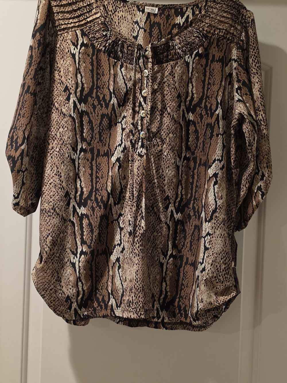 Fashion Brand Company Brown Snake-Print Blouse